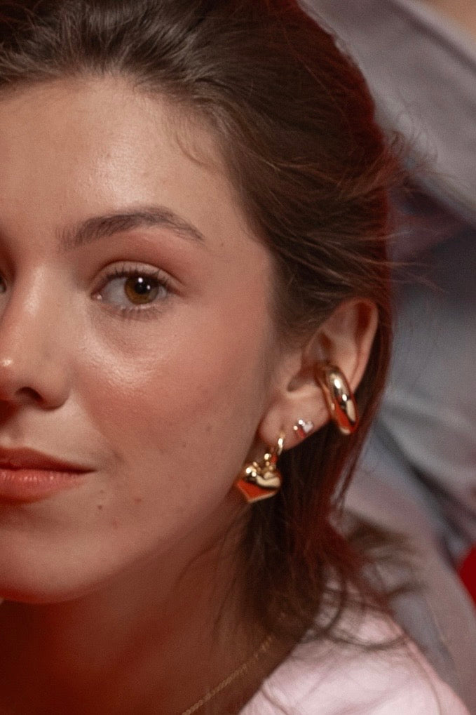 bold ear cuff, light weight, 14k gold plated ear cuff