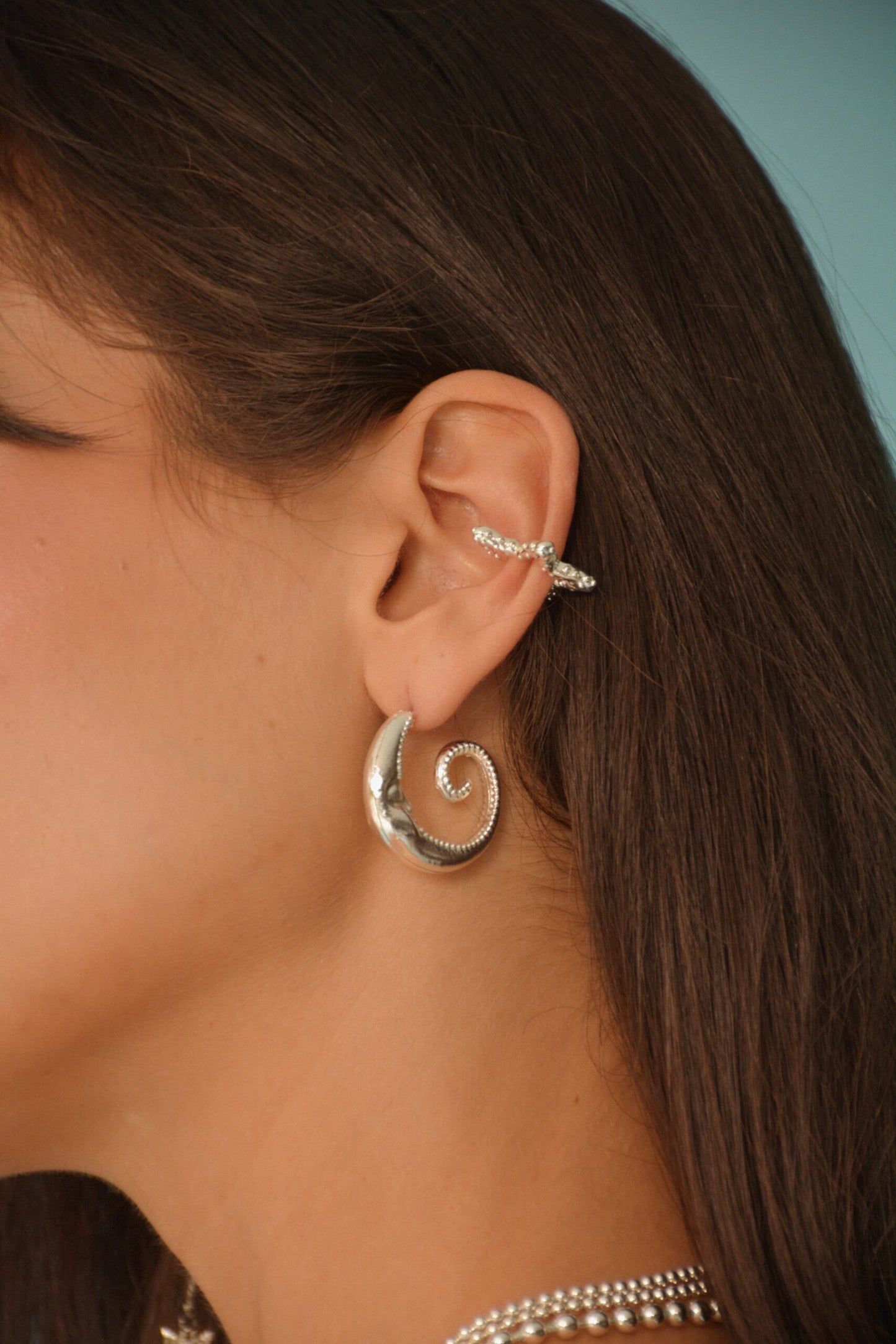 Moon hoops - silver